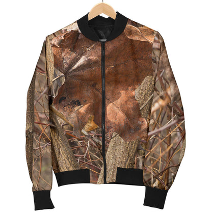 Camo Realistic Tree Forest Autumn Print Men Bomber Jacket