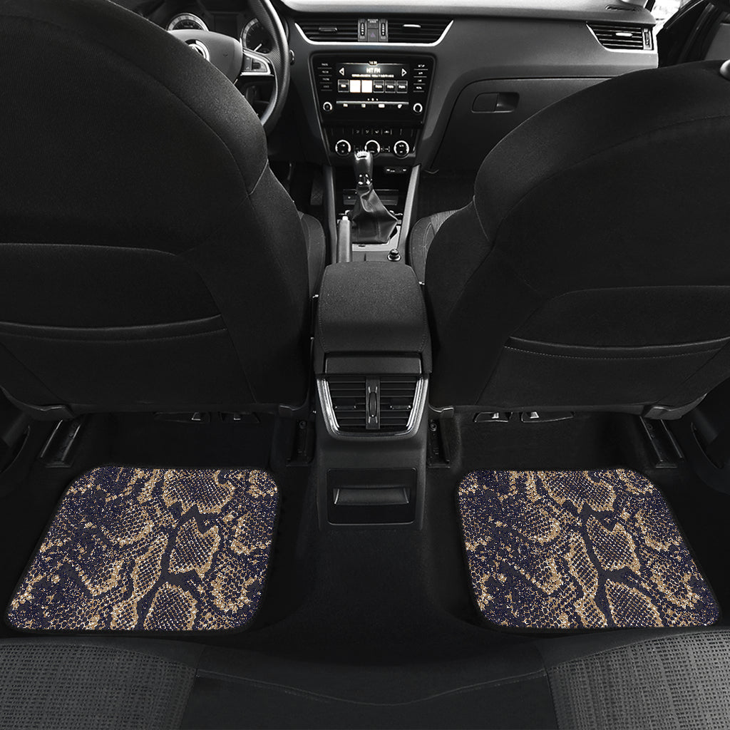 Snake Skin Pattern Print Car Floor Mats Front Back