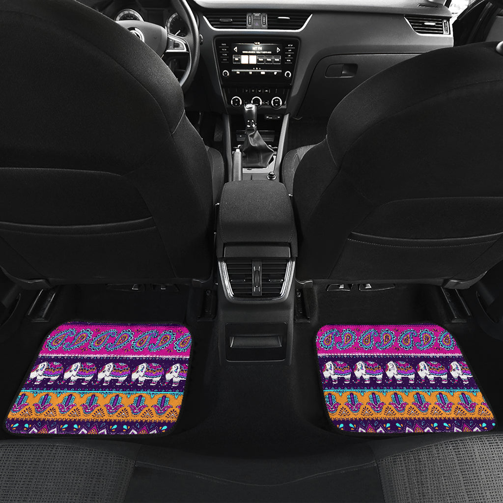 Boho Indian Style Pattern Car Floor Mats Front Back