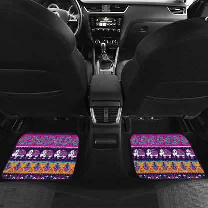 Boho Indian Style Pattern Car Floor Mats Front Back