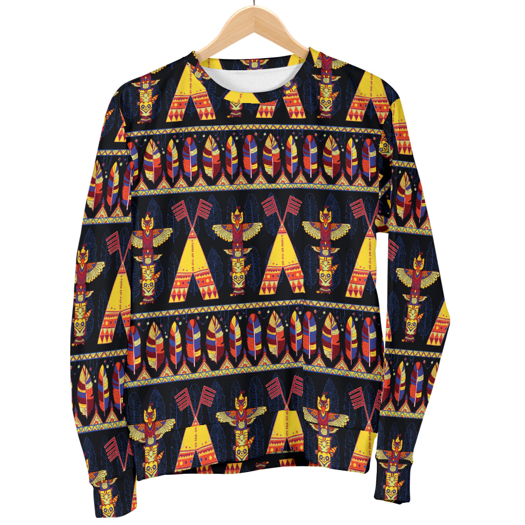 Totem Pole Design Women Long Sleeve Sweatshirt