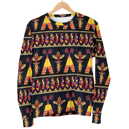 Totem Pole Design Women Long Sleeve Sweatshirt