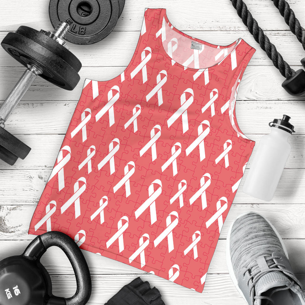 Autism Awareness Ribbon Design Print Men Tank Top
