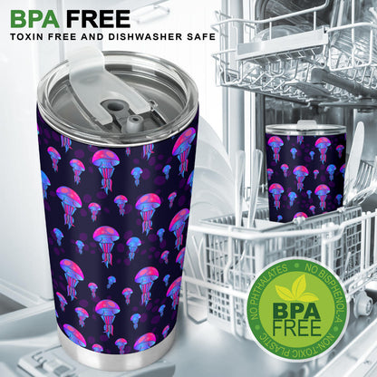 Jellyfish Neon Print Tumbler