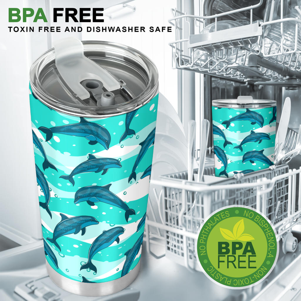 Dolphin Design Print Pattern Tumbler