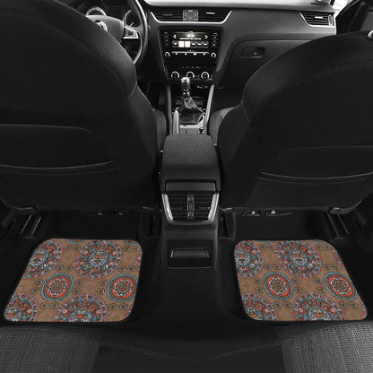 Calendar Aztec Design Print Pattern Car Floor Mats Front Back
