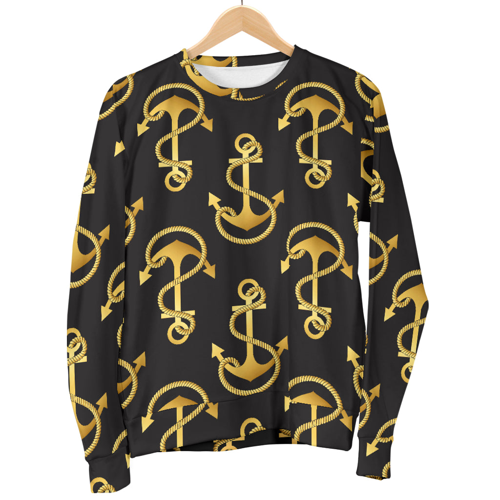 Anchor Gold Pattern Women Long Sleeve Sweatshirt