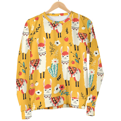 Llama Cute Themed Print Women Long Sleeve Sweatshirt