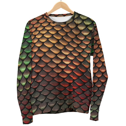 Snake Skin Colorful Print Men Long Sleeve Sweatshirt