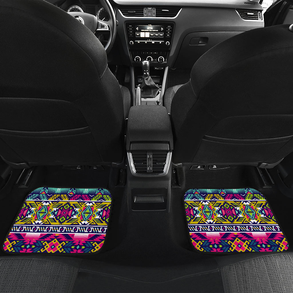 Indian Navajo Color Themed Design Print Car Floor Mats Front Back