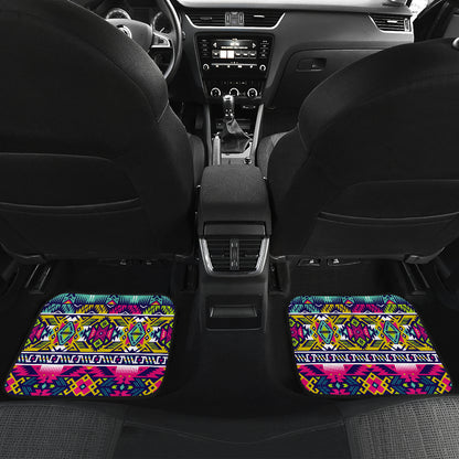 Indian Navajo Color Themed Design Print Car Floor Mats Front Back