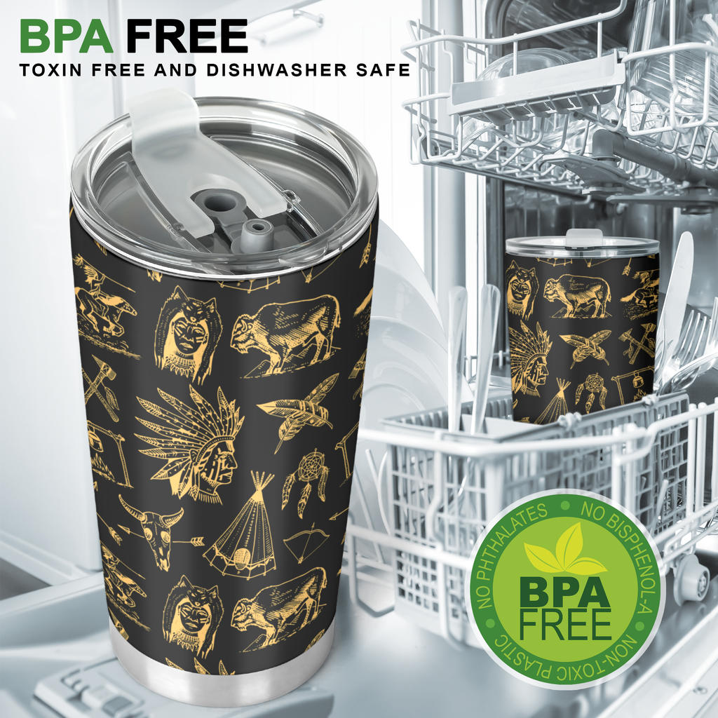 American indian Gold Style Tumbler
