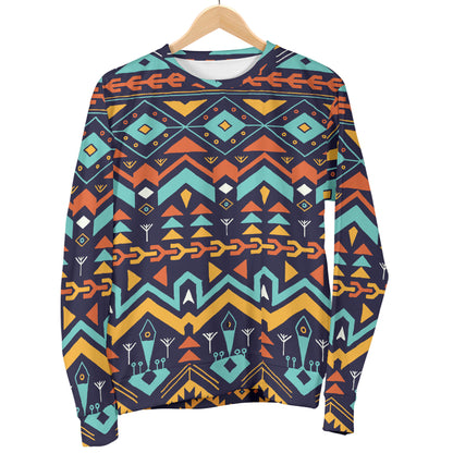 Aztec Style Print Pattern Men Long Sleeve Sweatshirt