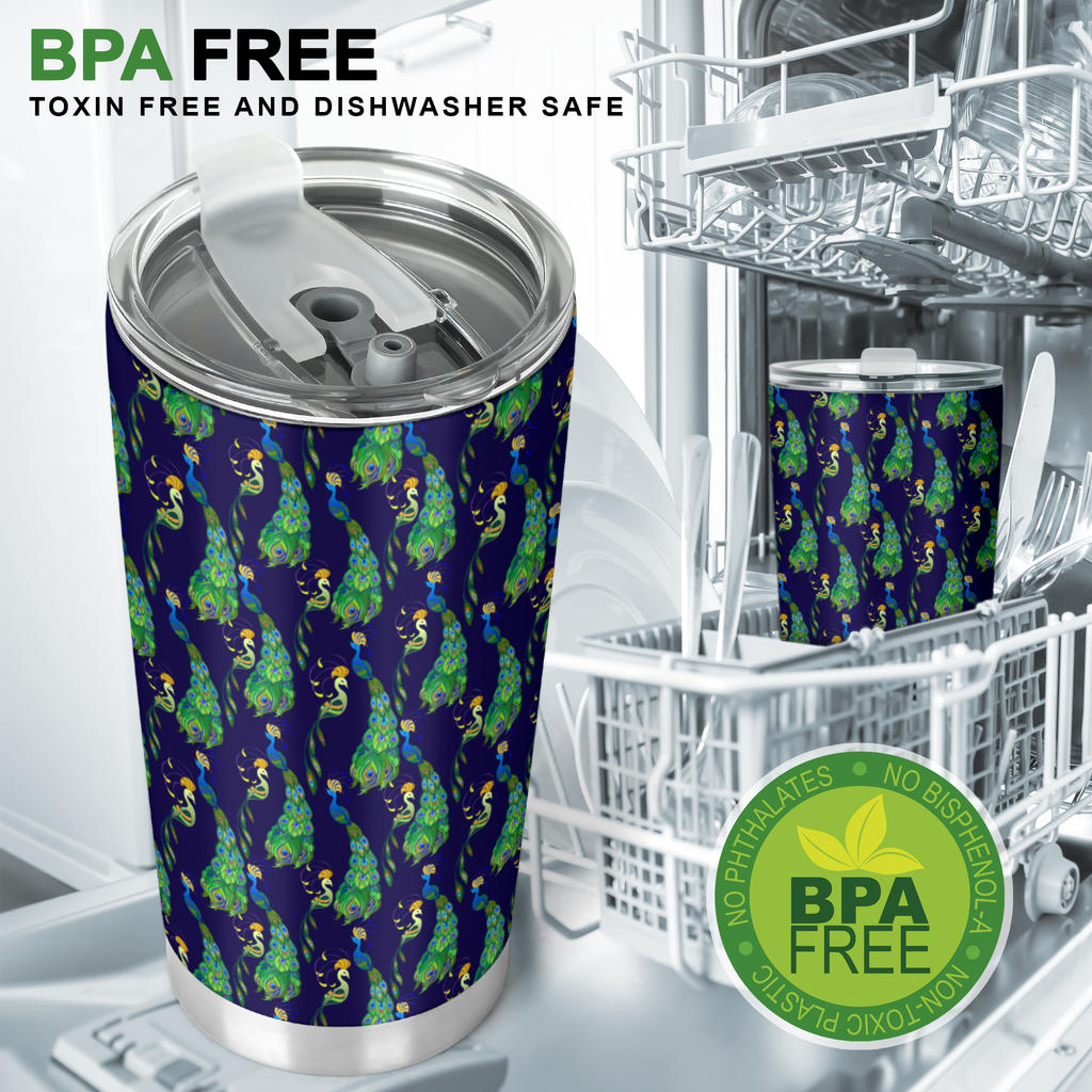 Peacock Art Design Print Tumbler