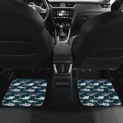 Shark Pattern Print Car Floor Mats Front Back