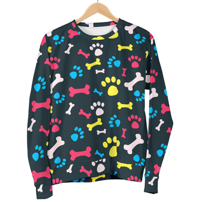 Paw Design Print Men Long Sleeve Sweatshirt