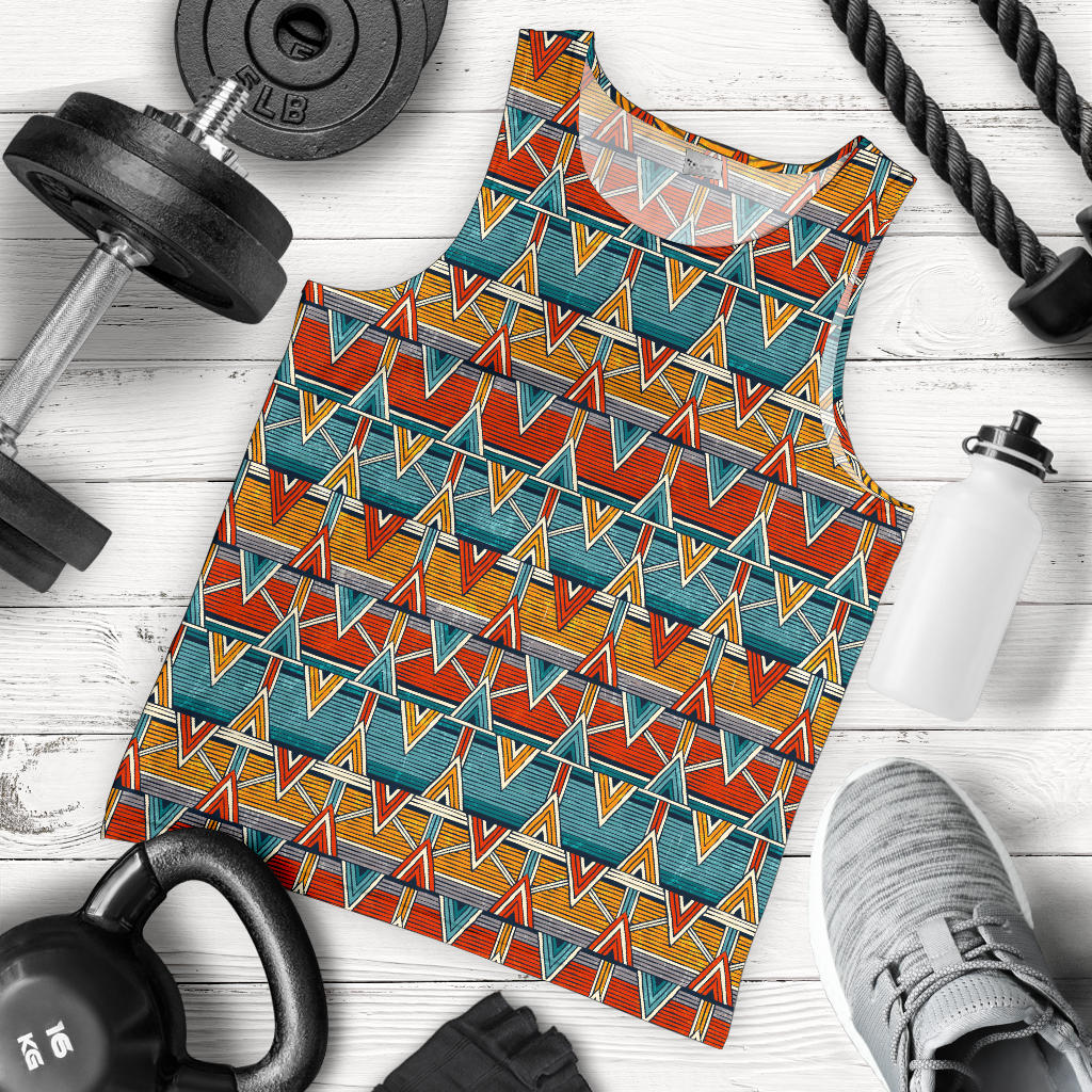 Kente Print African Design Themed Men Tank Top