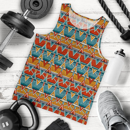 Kente Print African Design Themed Men Tank Top