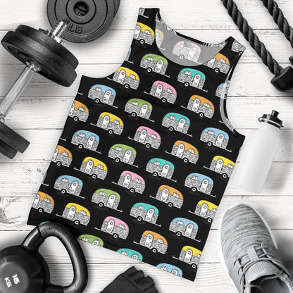 Camper Pattern Camping Themed No 2 Print Men Tank Top