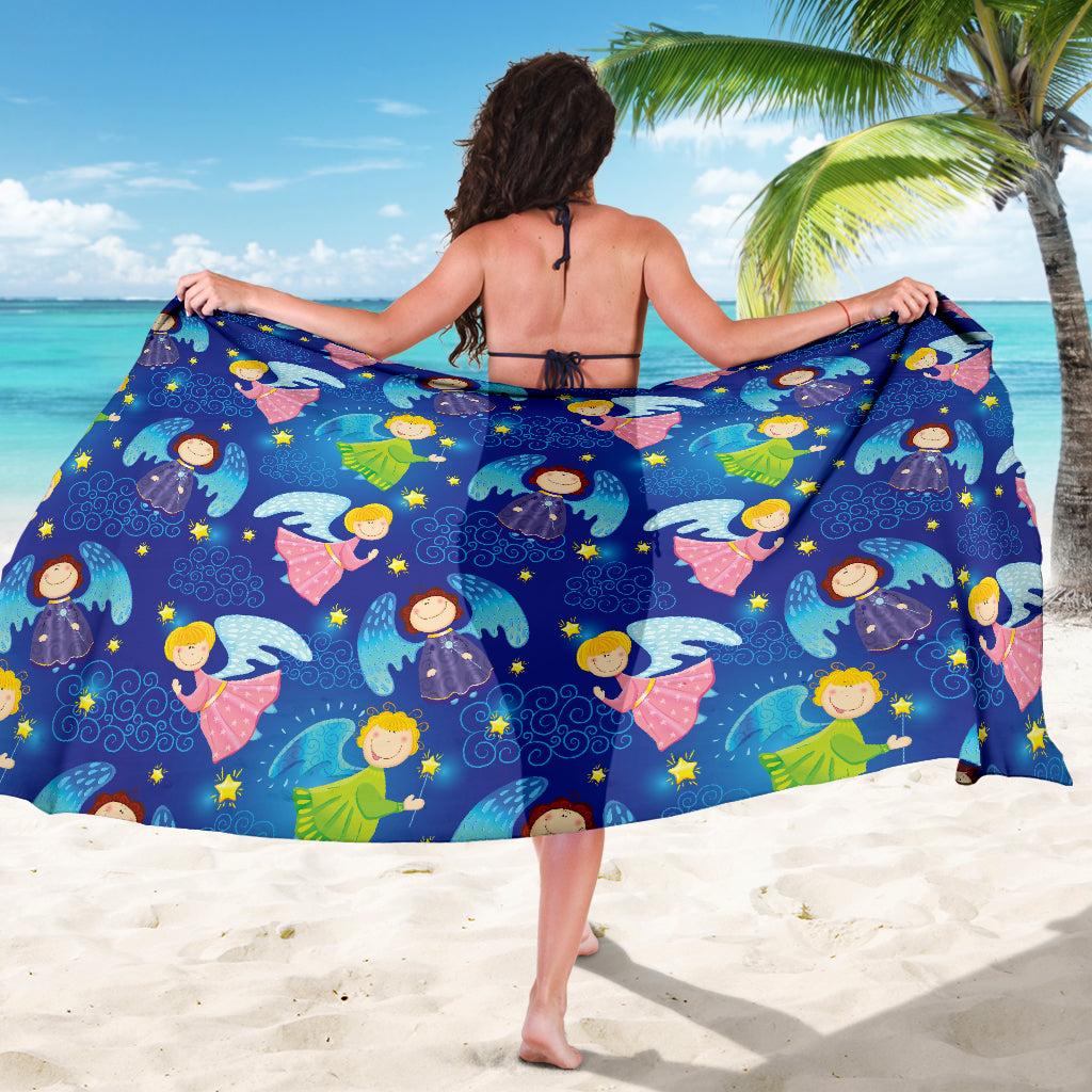 Angel Little Pattern Print Design 02 Sarong Pareo Wrap