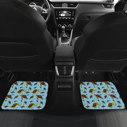 Hello Sea Turtle Print Pattern Car Floor Mats Front Back