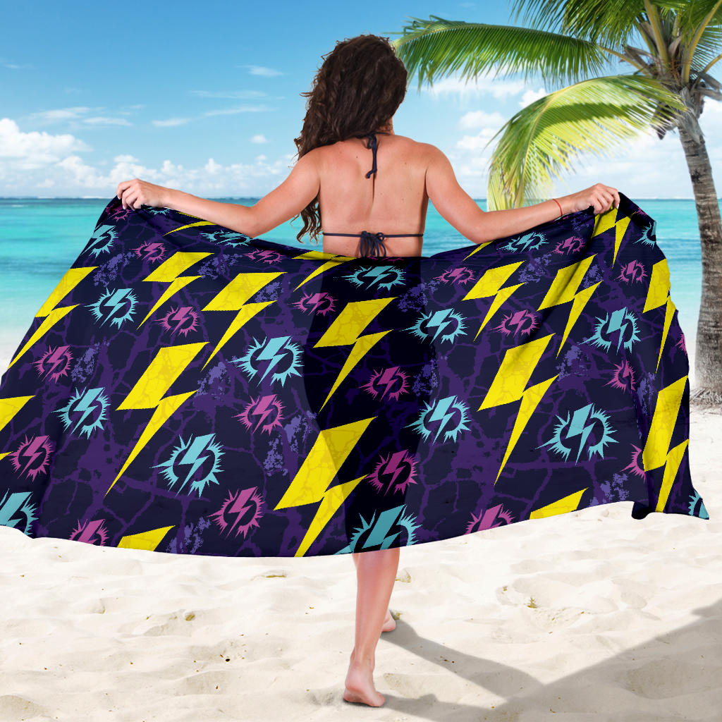 Lightning Thunder Pattern Print Design 01 Sarong Pareo Wrap