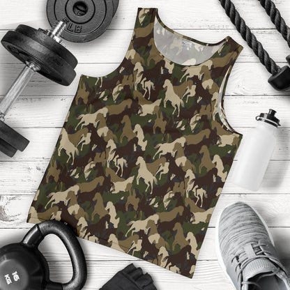 Horse Camo Themed Design Print Men Tank Top