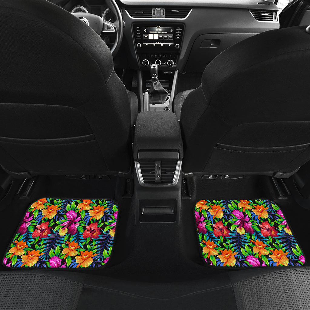 Tropical Folower Colorful Print Car Floor Mats Front Back