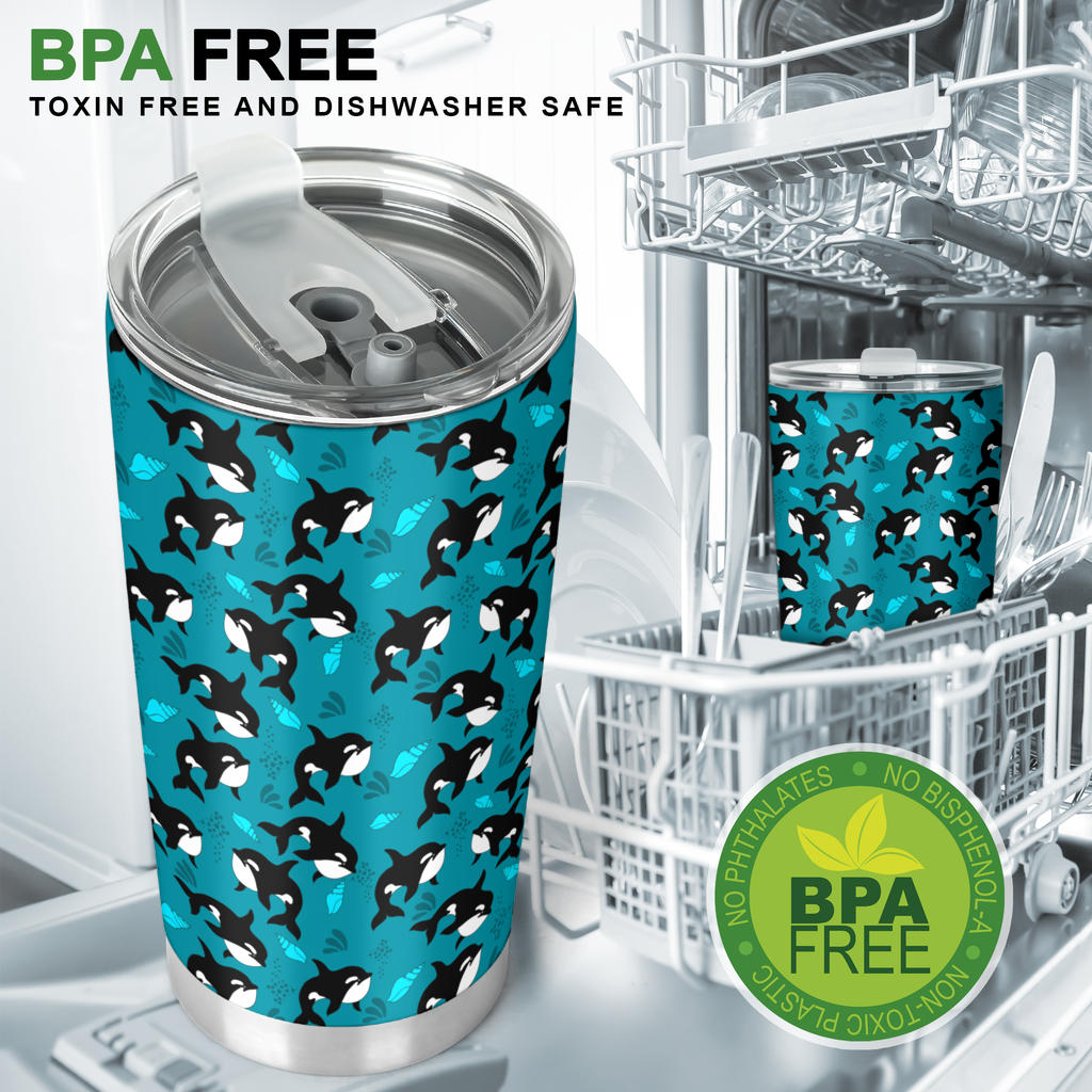 Whale Sea Design Themed Print Tumbler