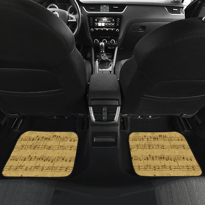 Music Note Vintage Themed Print Car Floor Mats Front Back