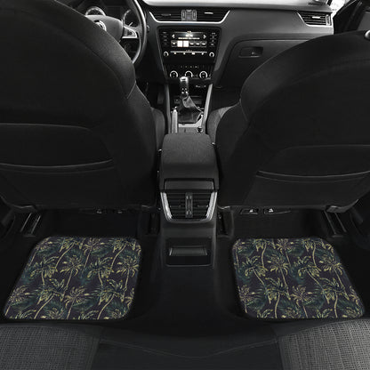 Palm Tree Background Design Print Car Floor Mats Front Back