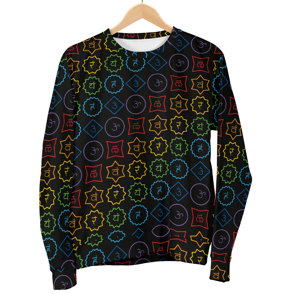Chakra Colorful Symbol Pattern Women Long Sleeve Sweatshirt