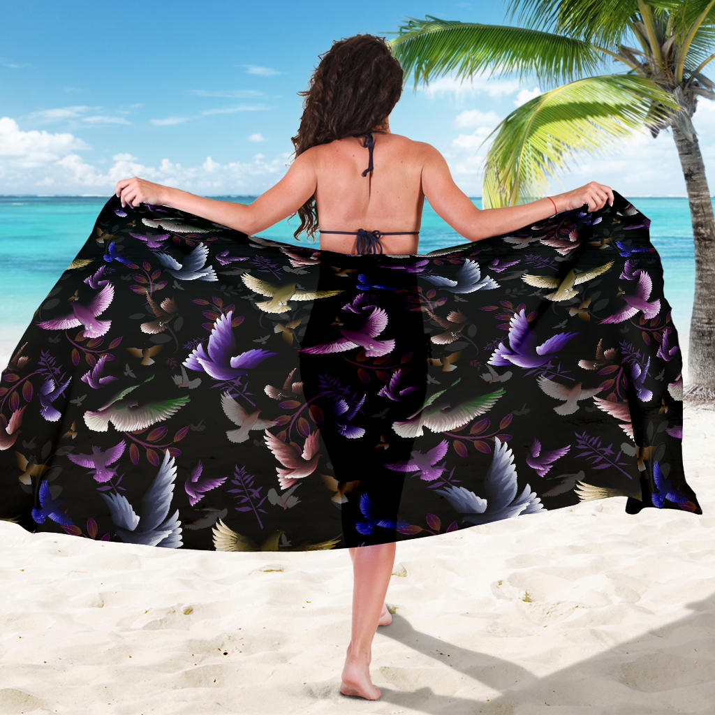 Pigeon Pattern Print Design 01 Sarong Pareo Wrap