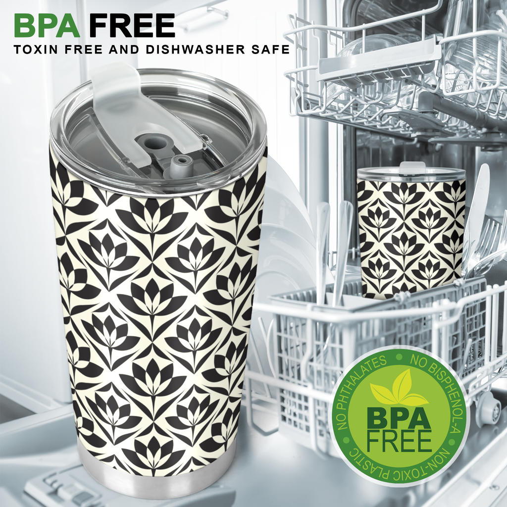 Lotus Pattern Print Tumbler