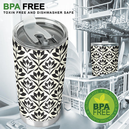 Lotus Pattern Print Tumbler