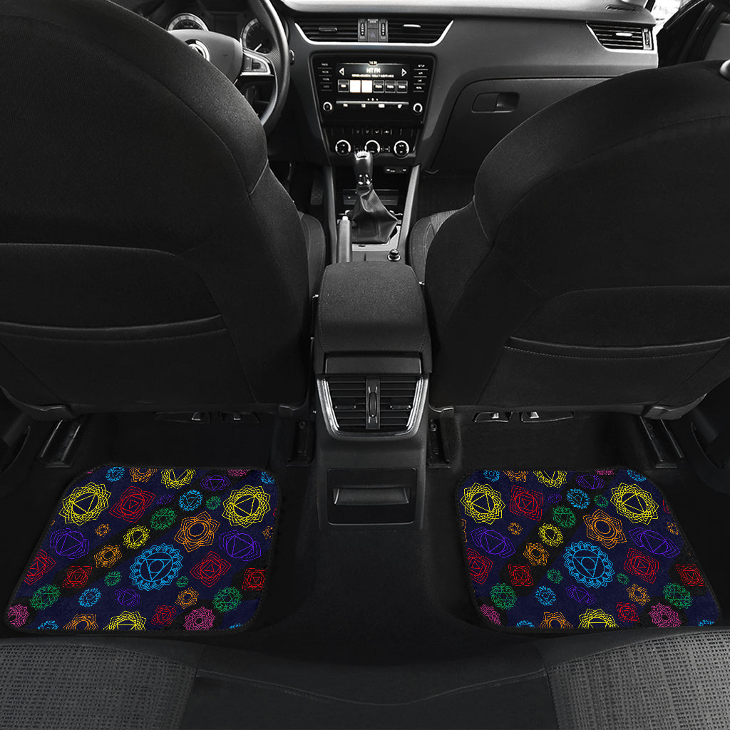 Chakra Colorful Print Pattern Car Floor Mats Front Back