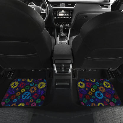 Chakra Colorful Print Pattern Car Floor Mats Front Back