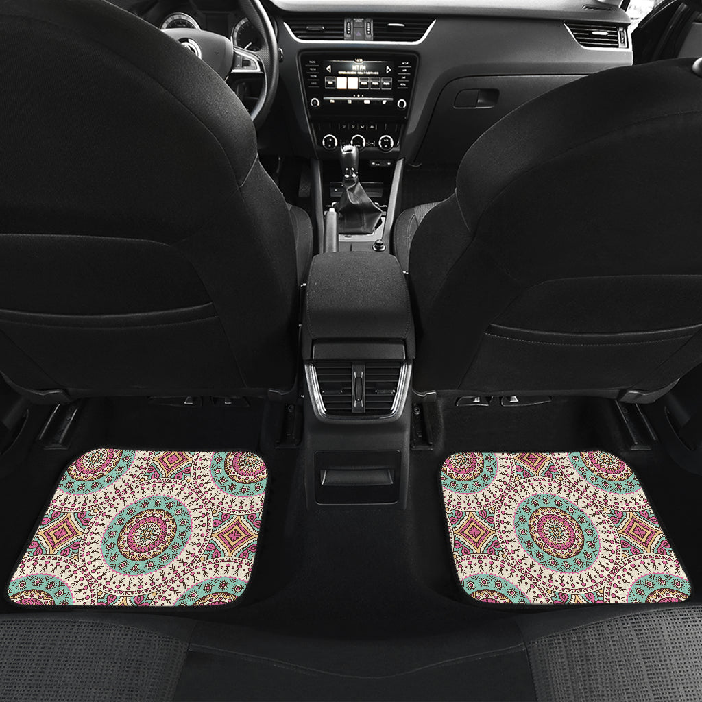 Bohemian Round Style Print Car Floor Mats Front Back