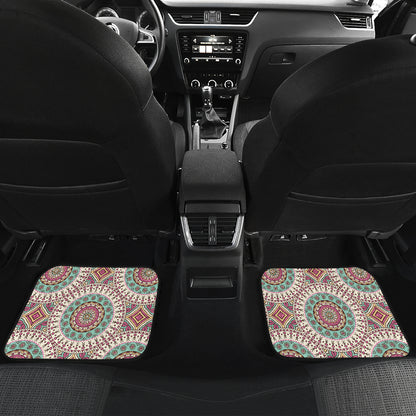 Bohemian Round Style Print Car Floor Mats Front Back