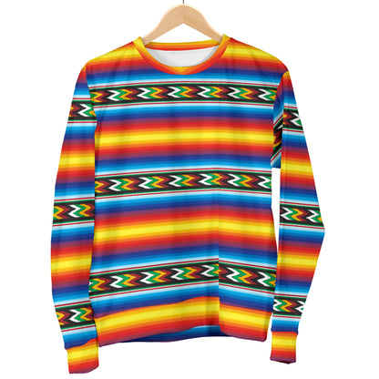 Mexican Blanket ZigZag Print Pattern Women Long Sleeve Sweatshirt