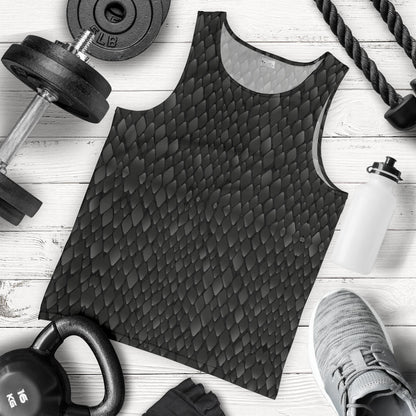 Snake Skin Black Print Men Tank Top