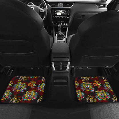 Tattoo Tiger Colorful Design Car Floor Mats Front Back