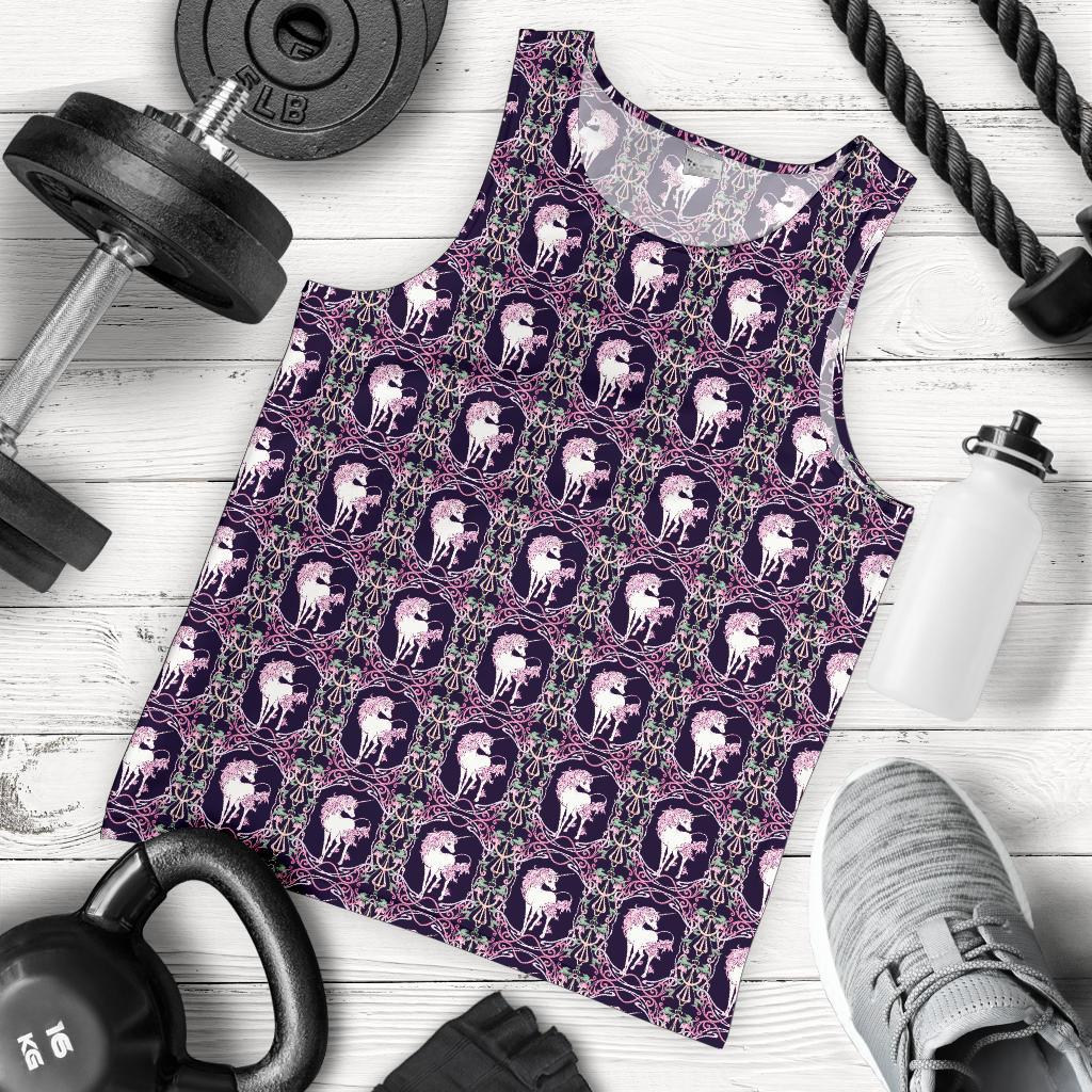 Unicorn Fantastic Flower Men Tank Top