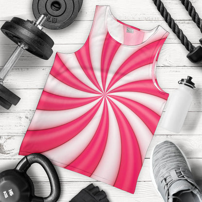 Vortex Twist Swirl Candy Print Men Tank Top