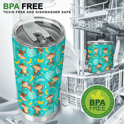 Monkey Happy Design Themed Print Tumbler