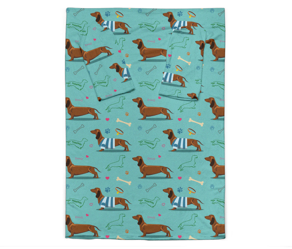 Dachshund Paw Decorative Print Pattern Adult Sleeve Blanket