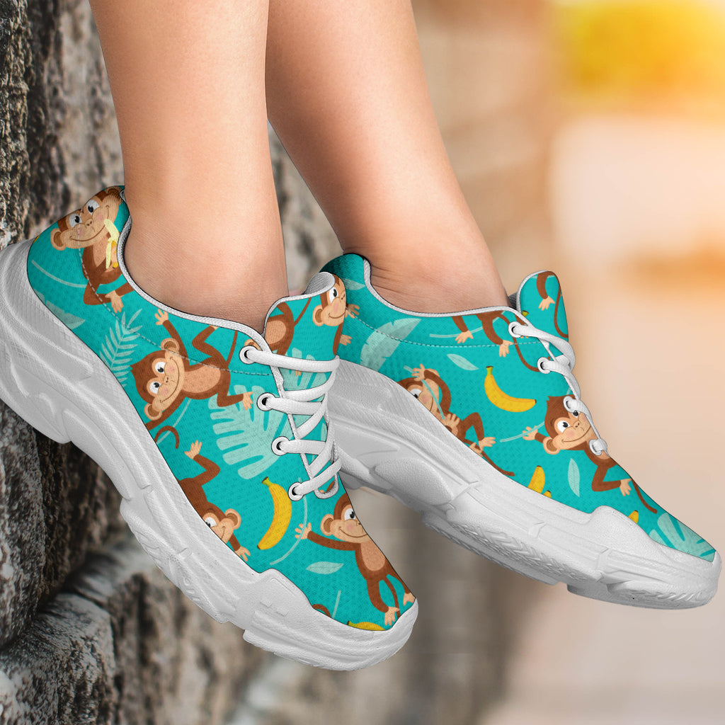 Monkey Happy Design Themed Print Chunky Sneakers