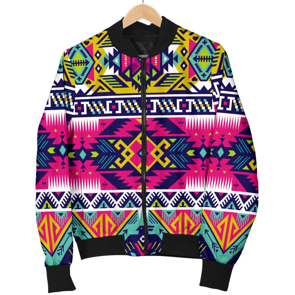 Indian Navajo Color Themed Design Print Men Bomber Jacket