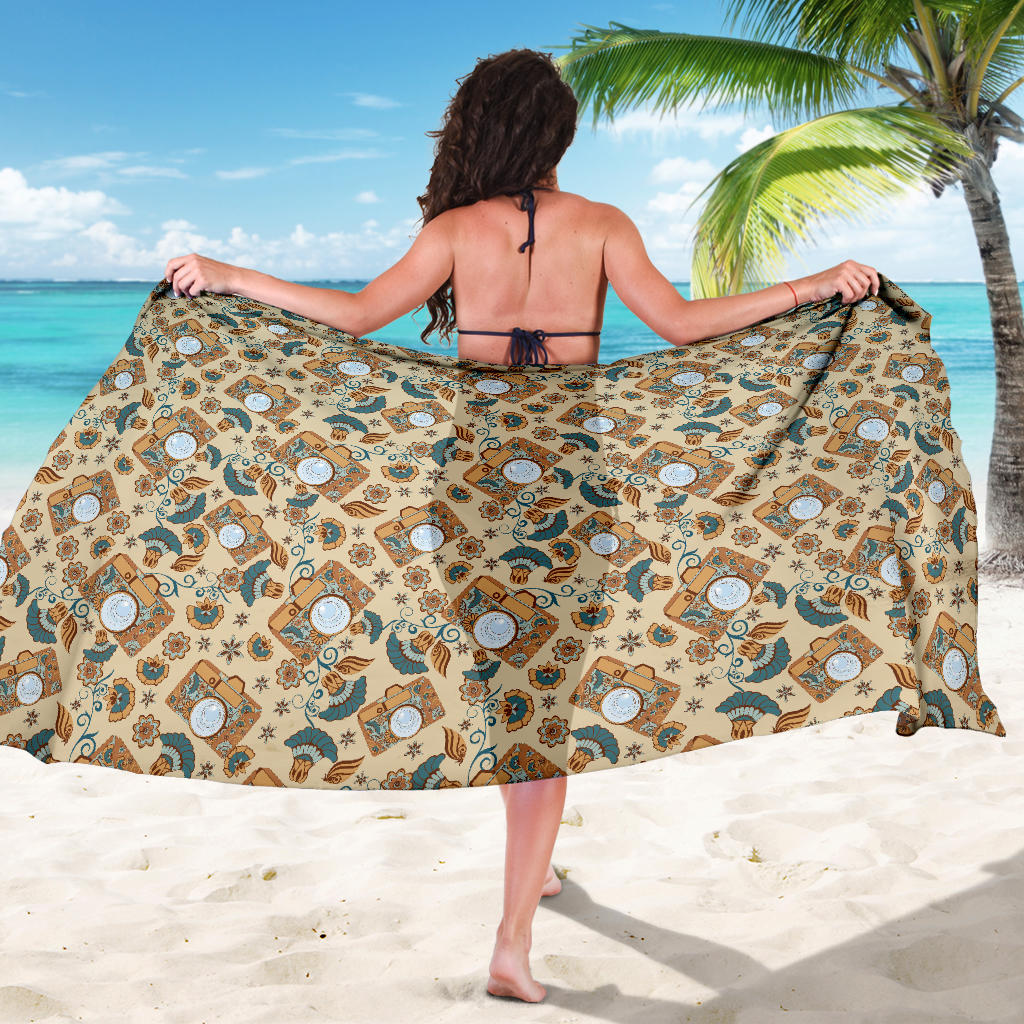 Camera Pattern Print Design 05 Sarong Pareo Wrap