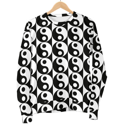 Yin Yang Classic Pattern Design Print Women Long Sleeve Sweatshirt